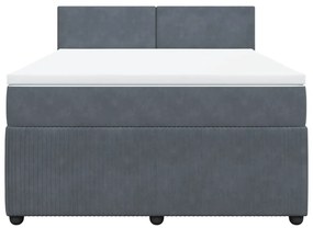 ΚΡΕΒΑΤΙ BOXSPRING ΜΕ ΣΤΡΩΜΑ ΣΚΟΥΡΟ ΓΚΡΙ 160X200 ΕΚ. ΒΕΛΟΥΔΙΝΟ 3287777