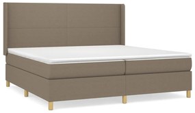 vidaXL Κρεβάτι Boxspring με Στρώμα Taupe 200x200 εκ. Υφασμάτινο