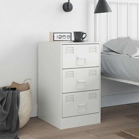 vidaXL Κομοδίνο Λευκό 34,5x39x62 εκ. από Χάλυβα