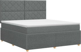 vidaXL Κρεβάτι box spring με στρώμα Σκούρο Γκρι 140 x 190 cm Ύφασμα