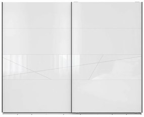 Ντουλάπα Boston CE124, Άσπρο, Γυαλιστερό λευκό, 219x270x58cm, 201 kg, Πόρτες ντουλάπας: Με μεντεσέδες, Αριθμός ραφιών: 3, Αριθμός ραφιών: 3