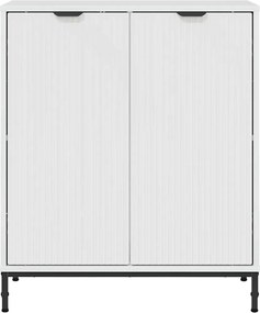 vidaXL Πλαϊνό γραφείο Υψηλής γυαλάδας λευκό 69,5 x 33 x 82 εκ.