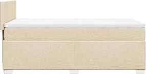 vidaXL Κρεβάτι Boxspring με Στρώμα Κρεμ 100 x 200 εκ. Υφασμάτινο