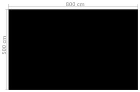 vidaXL Ορθογώνιο Ισοθερμικό Κάλυμμα Πισίνας 8x5m Μαύρο