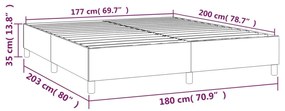 Πλαίσιο Κρεβατιού Boxspring Ανοιχτό Γκρι 180x200 εκ. Βελούδινο - Γκρι