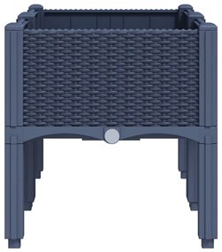 vidaXL Ζαρντινιέρα Κήπου με Πόδια Μπλε Γκρι 80x40x42 εκ. από Πολυπροπυλένιο