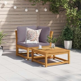 vidaXL Καναπές Κήπου Γωνιακός Μαξιλάρια 73x73x65εκ. Μασίφ Ξύλο Ακακίας