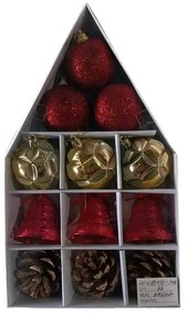 Σετ Χριστουγεννιάτικα στολίδια - 6cm - 12pcs - 231481-231481