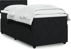 vidaXL Κρεβάτι Boxspring με Στρώμα Μαύρο 80 x 200 εκ. Βελούδινο