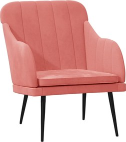 vidaXL Πολυθρόνα Ροζ 63 x 76x 80 εκ. Βελούδινη