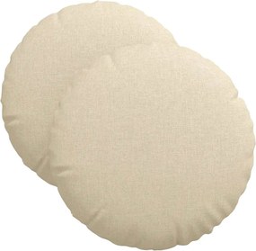 vidaXL Μαξιλάρια καθισμάτων 2 pcs Κρεμ Ø40 x 13 εκ ύφασμα