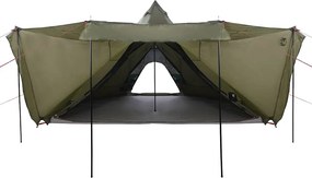 vidaXL Σκηνή Οικογενειακή Tipi 8 Ατόμων Αδιάβροχη Πράσινη Λαδί