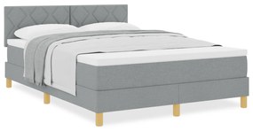 vidaXL Κρεβάτι με Βάση και Στρώμα Ανοιχτό Γκρι 140x190 εκ. Ύφασμα