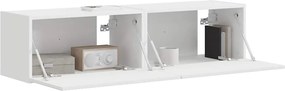 vidaXL Ντουλάπι Τηλεόρασης Τοίχου 2 pcs Λευκό 60 x 31 x 29,5 εκ