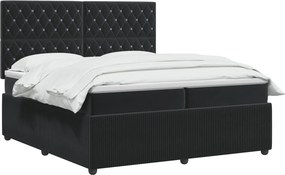 vidaXL Κρεβάτι box spring με στρώμα Μαύρο 200 x 200 cm Βελούδο