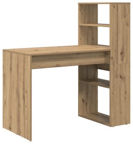 vidaXL Γραφείο με Αποθήκευση Καρυδιά 113x54x120 εκ. Φτιαγμένο από Μηχανικά Ξύλο