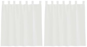 vidaXL Κουρτίνες Voile με βρόχους 2 τεμάχια Λευκό 140x140 cm