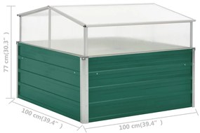 Θερμοκήπιο Σπορείο Πράσινο 100x100x77 εκ. Γαλβανισμένος Χάλυβας - Πράσινο