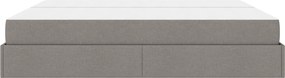 vidaXL Σκελετός κρεβατιού με στρώμα 2 τεμ. Taupe ύφασμα