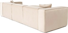 Corner Sofa Lora (L1-O1-1R-POUFFE ) - Cream Cream