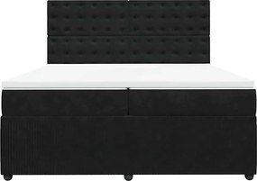 vidaXL Κρεβάτι Boxspring με Στρώμα Μαύρο 200x200 εκ. Βελούδινο