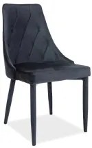 Επενδυμένη καρέκλα τραπεζαρίας Trix 49x47x89 μεταλλικός σκελετός/μαύρο βελούδο bluvel 19 DIOMMI TRIXVC1