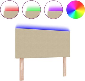 vidaXL LED κεφαλάρι Γκρι Πράσινο 80 cm Υφασμάτινο Κορντουρά