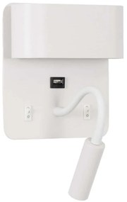 Φωτιστικό Τοίχου - Απλίκα Με Φορτιστή Usb Ibis 61368 10x6,1x18cm Led 1100lm 10W 4500K White GloboStar