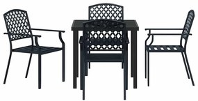 vidaXL Σέτ φαγητού για κήπο 5 pcs Ανθρακί Χάλυβας με επίστρωση πούδρας