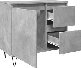 vidaXL Ντουλάπι Μπάνιου Γκρι Σκυροδέματος 65x33x60 εκ. Επεξ. Ξύλο
