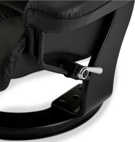 Crown Recliner Black Leather