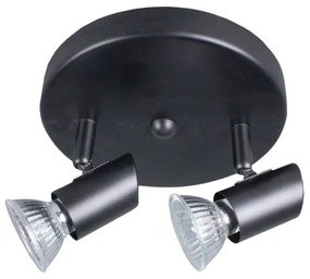 Φωτιστικό Οροφής-Σποτ 9077-2 17x7cm 2xGU10 Black Inlight
