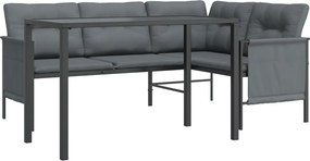 vidaXL Σετ Τραπεζαρίας Κήπου 2 Τεμαχίων Ανθρακί από Ατσάλι