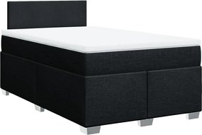 vidaXL Κρεβάτι Boxspring με Στρώμα Μαύρο 120x190 εκ. Υφασμάτινο