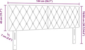 vidaXL Κεφαλάρι Μαύρο 144 cm Βελούδο