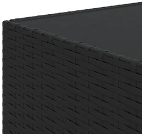vidaXL Τραπέζάκι Κήπου Τετράγωνο Μαύρο 50x50x30 εκ. Συνθετικό Ρατάν