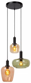 Φωτιστικό Κρεμαστό Lucide 45408-13-99 ILONA Μαύρο Ματ (Black Mat)|Πολύχρωμο (Multicolor)