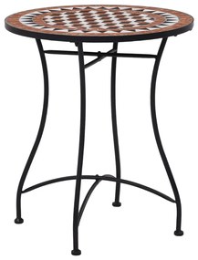 Τραπέζι Bistro «Μωσαϊκό» Καφέ 60 εκ. Κεραμικό - Καφέ