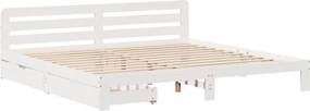 vidaXL Σκελετός Κρεβ. Χωρίς Στρώμα Λευκό 180x200 εκ Μασίφ Πεύκο