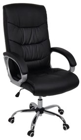 BF6400 Πολυθρόνα Διευθυντή Μέταλλο Χρώμιο, PU Μαύρο 64x66x110/118cm ΕΟ282,1