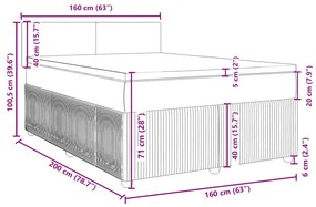 Κρεβάτι Boxspring με Στρώμα Μπλε 160x200 εκ. Βελούδινο - Μπλε