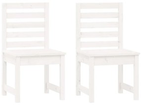 Καρέκλες Κήπου 2 τεμ. Λευκές 40,5x48x91,5 εκ. Μασίφ Ξύλο Πεύκου - Λευκό
