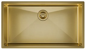 Helika Nova 100B Υποκαθήμενος Ανοξείδωτος Νεροχύτης 79x45mm PVD Gold