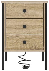 vidaXL Κομοδίνο Sonoma Δρυς 42 x 41 x 61 εκ Επεξεργασμένο ξύλο