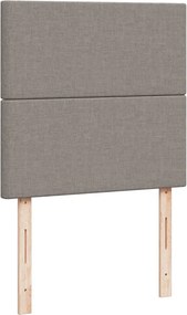 vidaXL Κρεβάτι Boxspring με Στρώμα Taupe 90x200 εκ. Υφασμάτινο