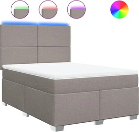 vidaXL Κρεβάτι Boxspring με Στρώμα Taupe 160x200 εκ. Υφασμάτινο