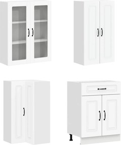 vidaXL Μονάδα κουζίνας KALMAR 8 pcs Λευκό Επεξεργασμένο Ξύλο