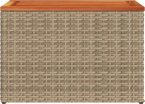 vidaXL Τραπεζάκια Κήπου 2 τεμ. Μπεζ 55x34x37εκ. Συνθ.Ρατάν/Μασίφ Ξύλο
