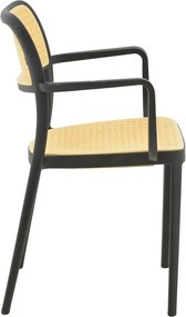 Πολυθρόνα Westley pakoworld pp φυσικό-μαύρο 58x47x81εκ