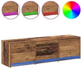 vidaXL Ντουλάπι τηλεόρασης με LED παλιό ξύλο 140x34x40 εκ. κατασκευασμένο ξύλο
